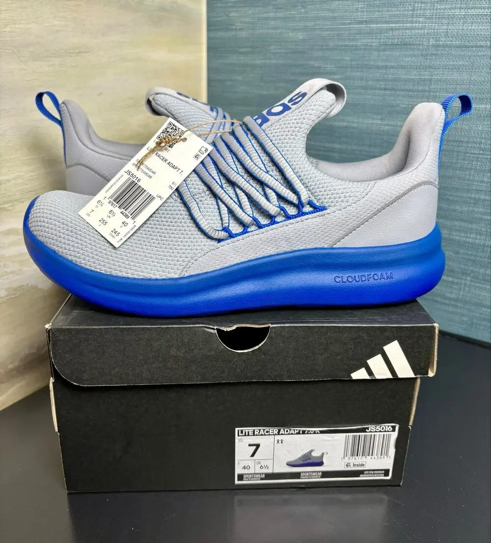 NEW w/ Box - SZ 7y/8w - Adidas Lite Racer Adapt 7.0 Slip-On